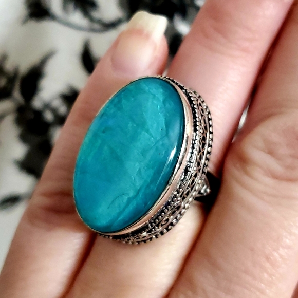 New Australian Triplet Opal 925 Silver Ring. - Picture 4 of 8